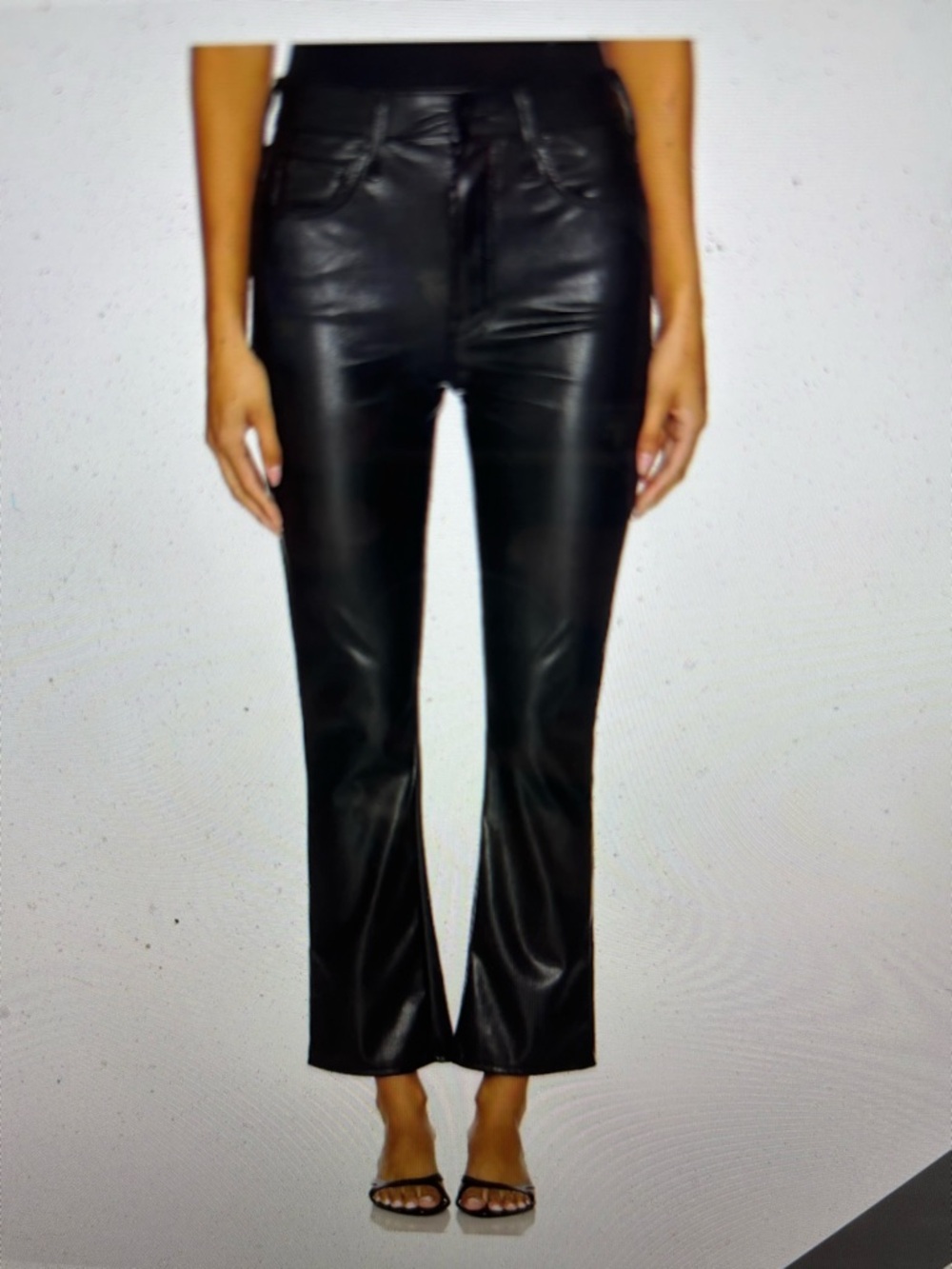 MOTHER Black Faux Leather Straight-Leg Pants size 26